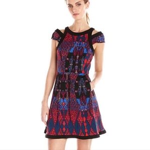Tracy Reese Contrast Fit & Flare Confetti Carpet Cut Out Dress, Size 0 NWT